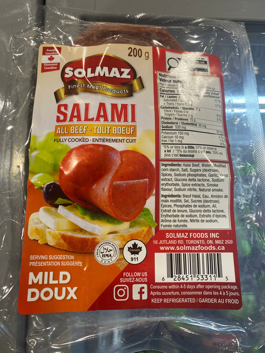 Solmaz: Salami, All Beef, Spicy, 200g