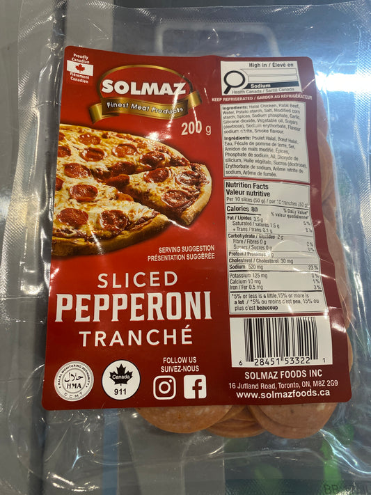 Solmaz Pepperoni, All Beef, Mild Doux, 200g