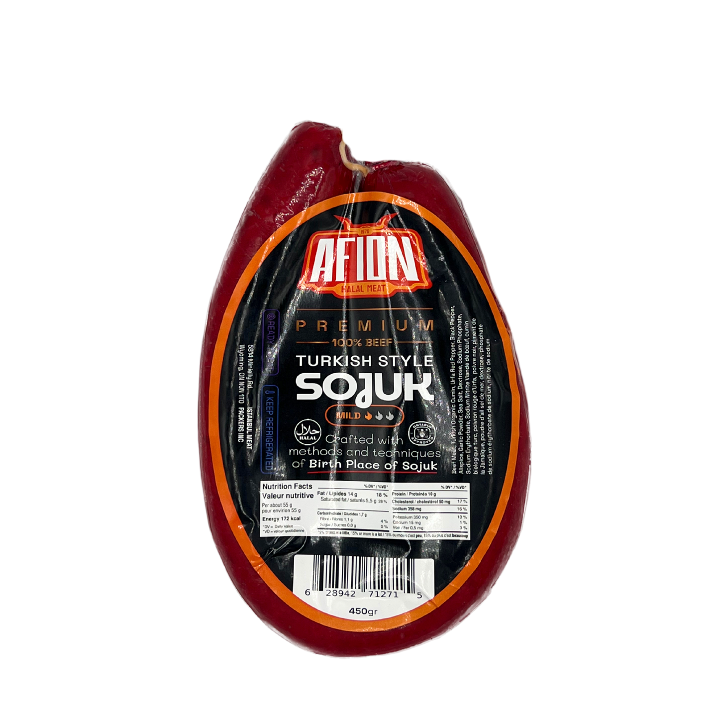 Afion: Turkish Style Sojuk, 100% Beef, Mild, 450g