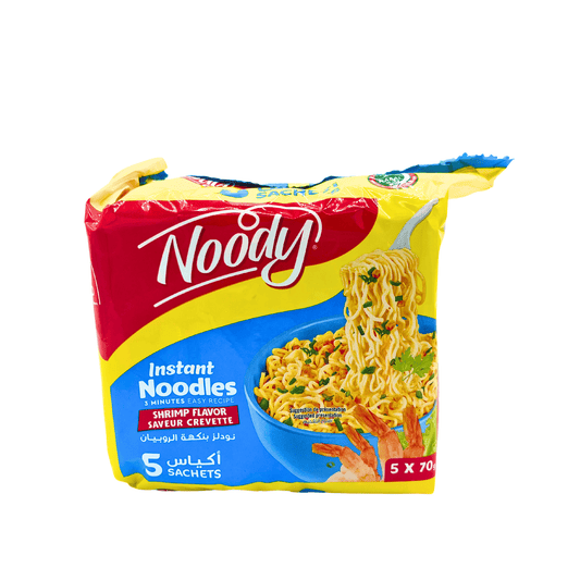 Noody: Instant Noodles, Shrimp Flavor, 5 x 70 g